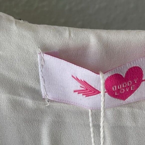 BuddyLove Womens Sequin Star Top White Puffy Long Sleeve Fashion Elegant outfit - Picture 13 of 16